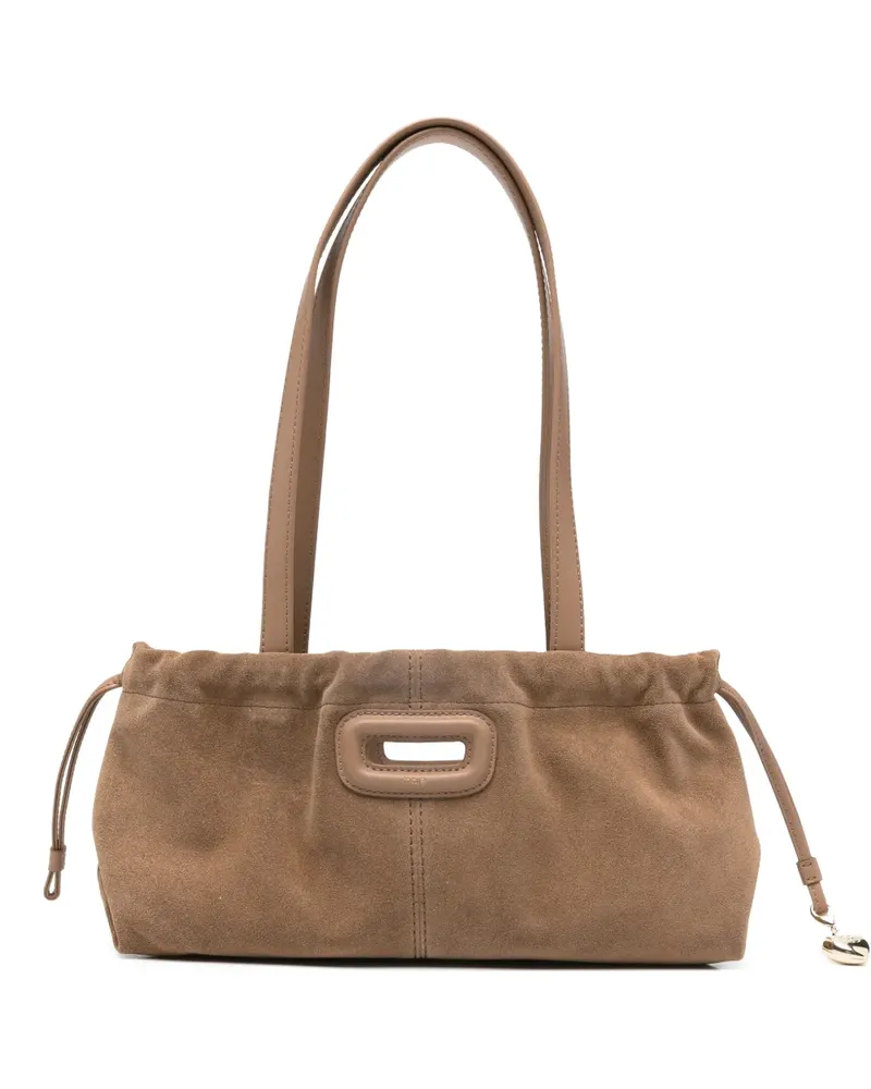 Maje Schultertasche mit Herzanhänger - Braun Braun