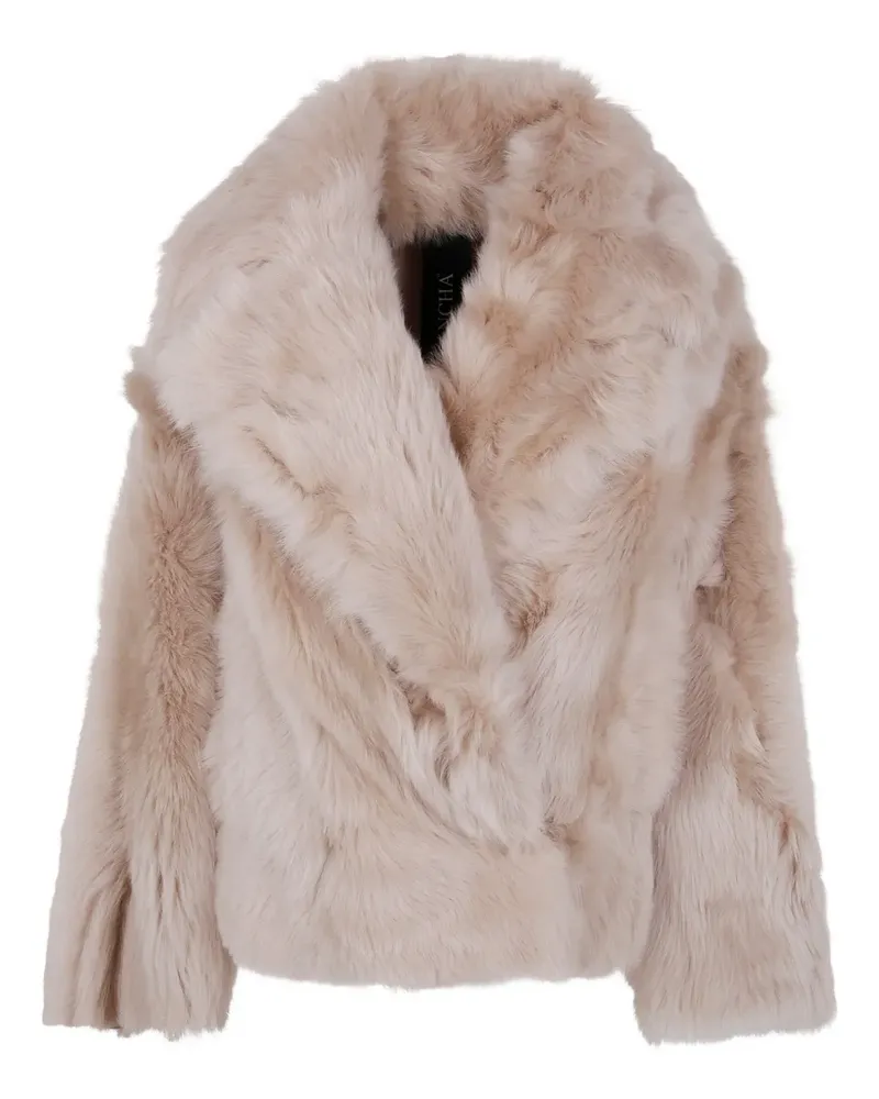 BLANCHA Jacke aus Shearling mit breitem Revers - Nude Nude