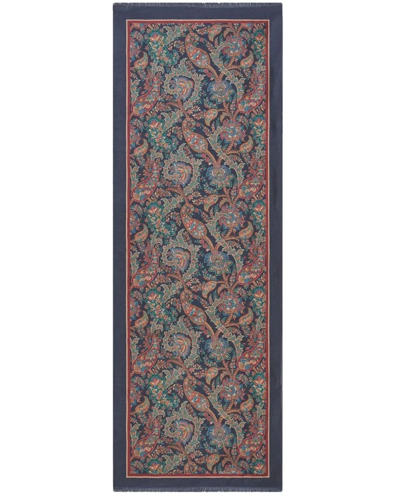 Etro Schal mit Blumen-Print - Blau Blau