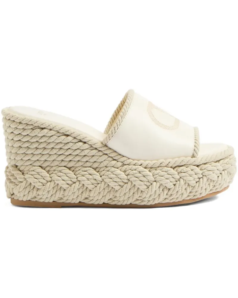Valentino Garavani VLogo Torchon Wedge-Sandalen 100mm - Nude Nude