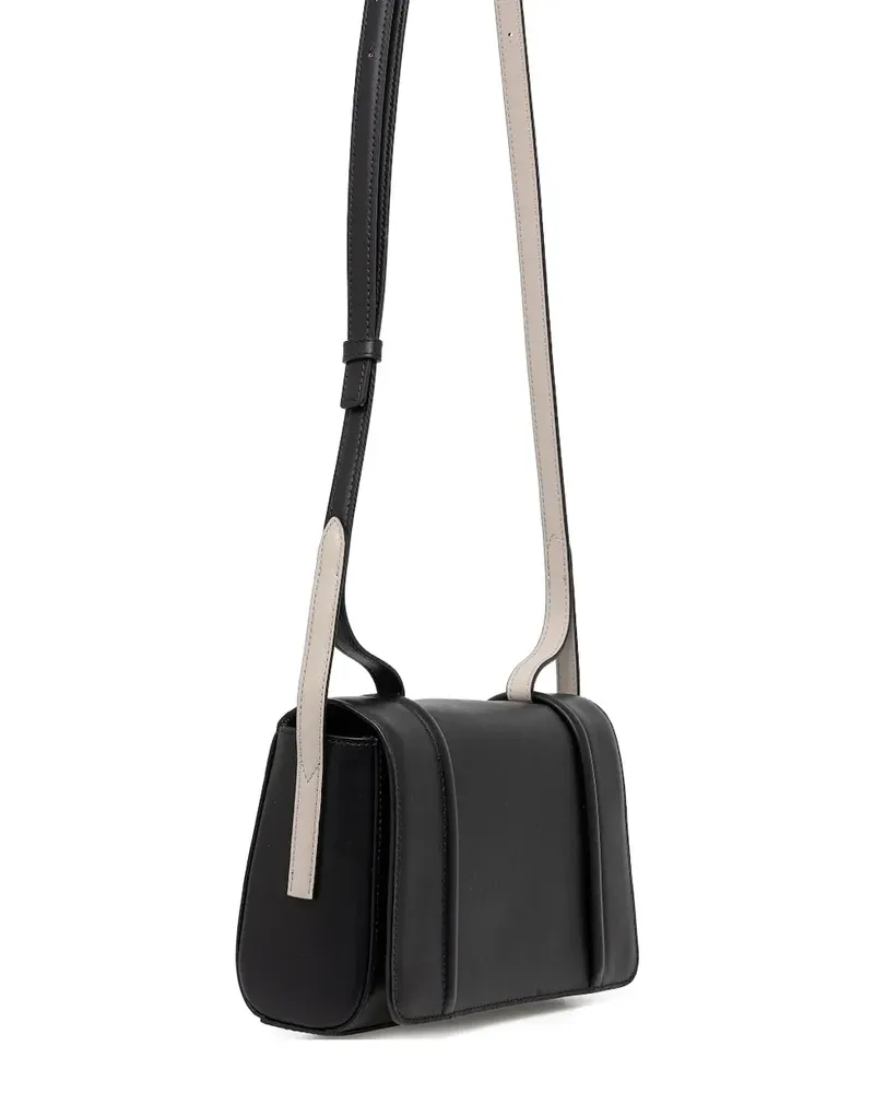 Furla Mini Riva Umhängetasche mit Klappe - Schwarz Schwarz