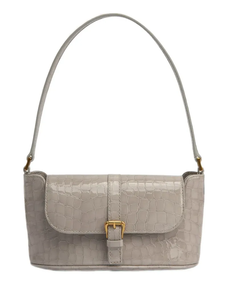 by FAR Miranda crocodile-embossed satchel bag - Grau Grau