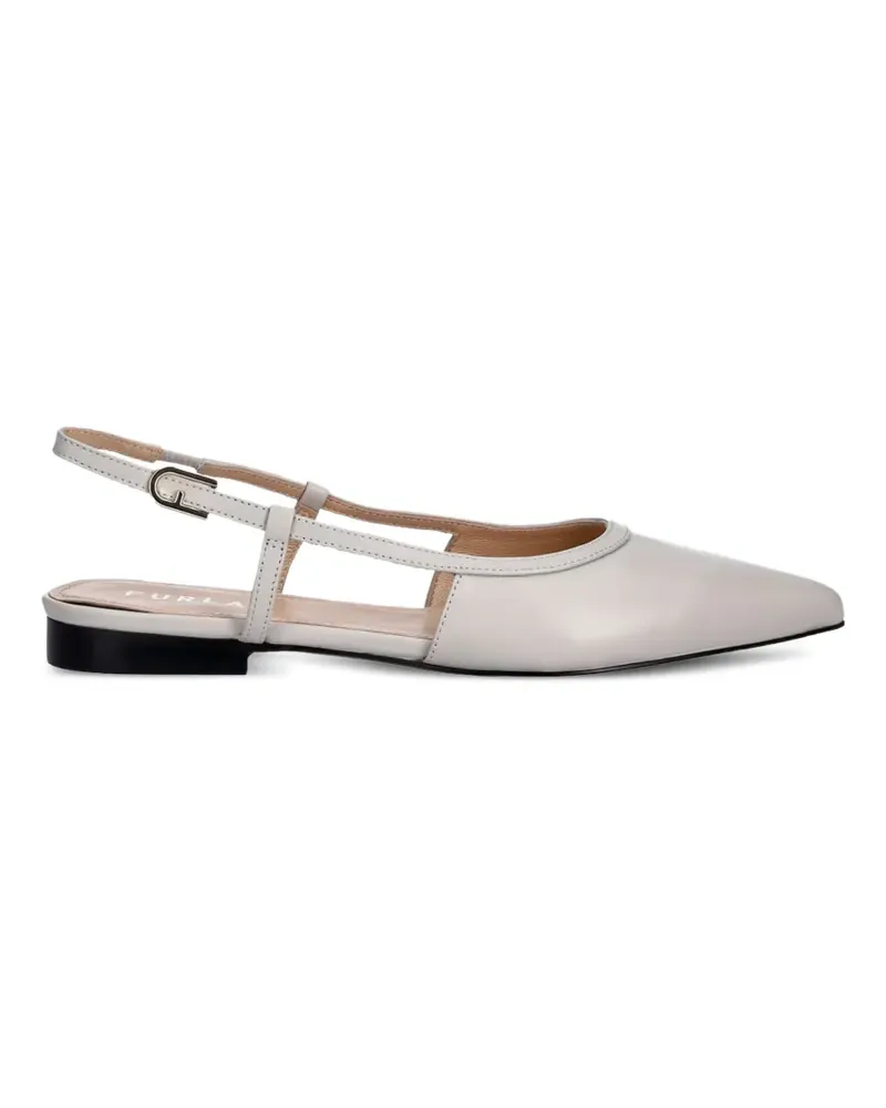 Furla pointed buckle leather ballet flats - Grau Grau