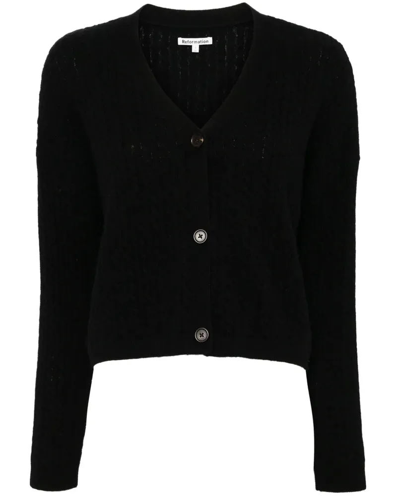 Reformation Giusta Cardigan - Schwarz Schwarz