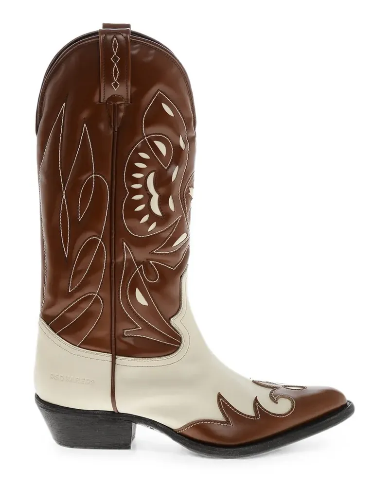 Dsquared2 Cowboystiefel aus Leder - Braun Braun