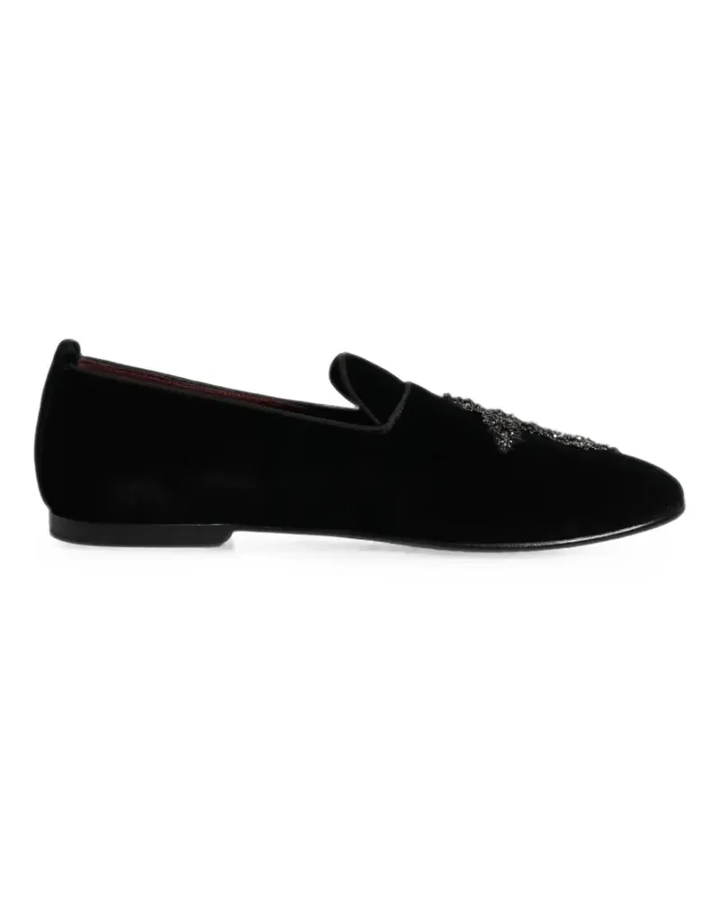 Dolce & Gabbana Verzierte Loafer aus Samt - Schwarz Schwarz