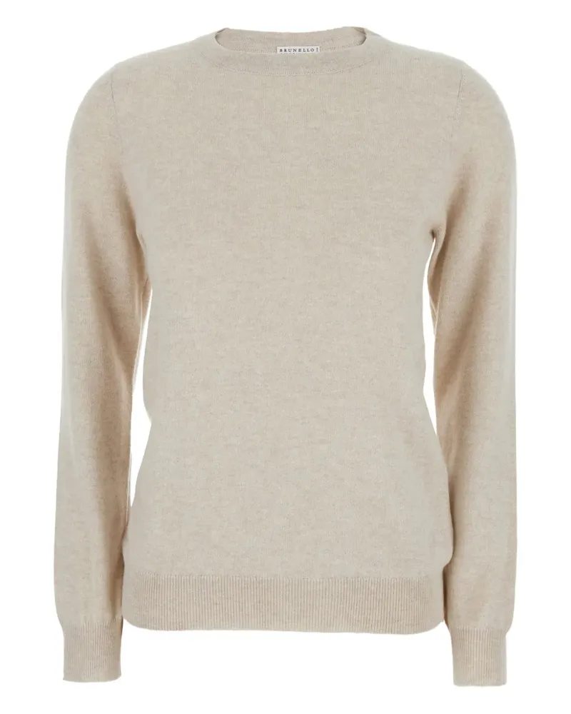 Brunello Cucinelli Klassischer Kaschmirpullover - Nude Nude