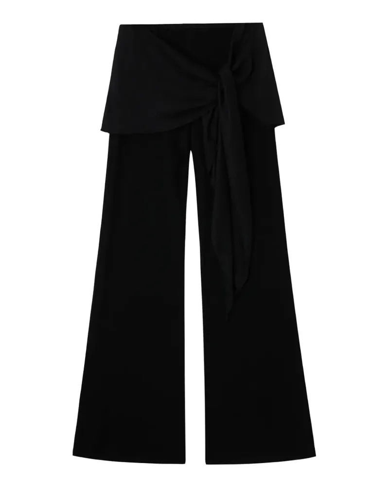 b+ab layered tie-detail trousers - Schwarz Schwarz