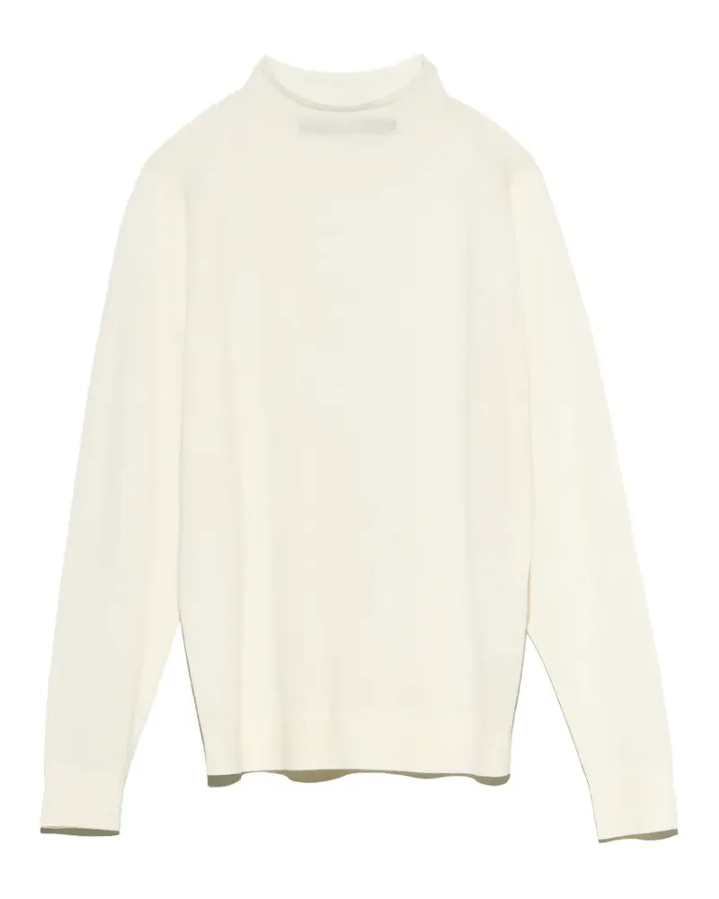 BIMBA Y LOLA Elfenbeinfarbener Rollkragenpullover aus Merinowolle - Nude Nude