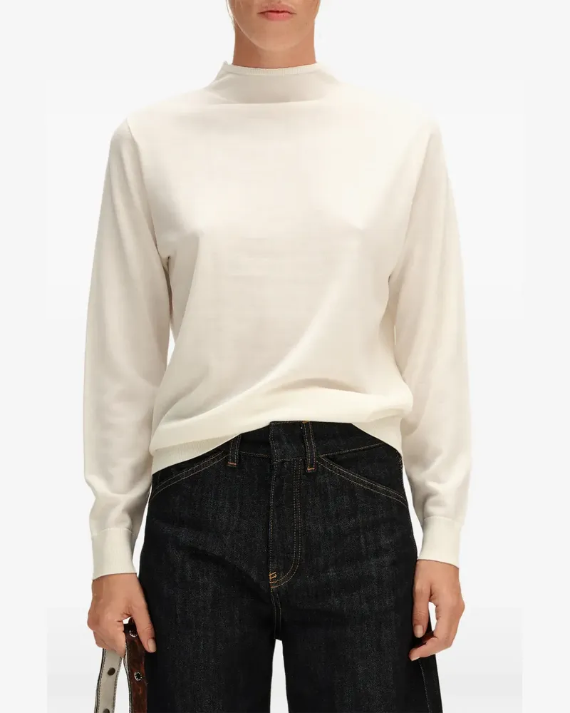BIMBA Y LOLA Elfenbeinfarbener Rollkragenpullover aus Merinowolle - Nude Nude