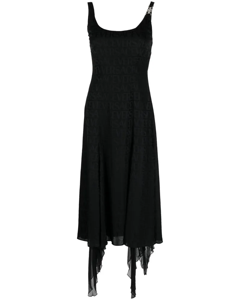 Versace Jacquard-Kleid mit Logo - Schwarz Schwarz