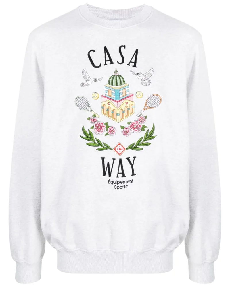 Casablanca Paris Sweatshirt mit "Casa Way"-Stickerei - Grau Grau