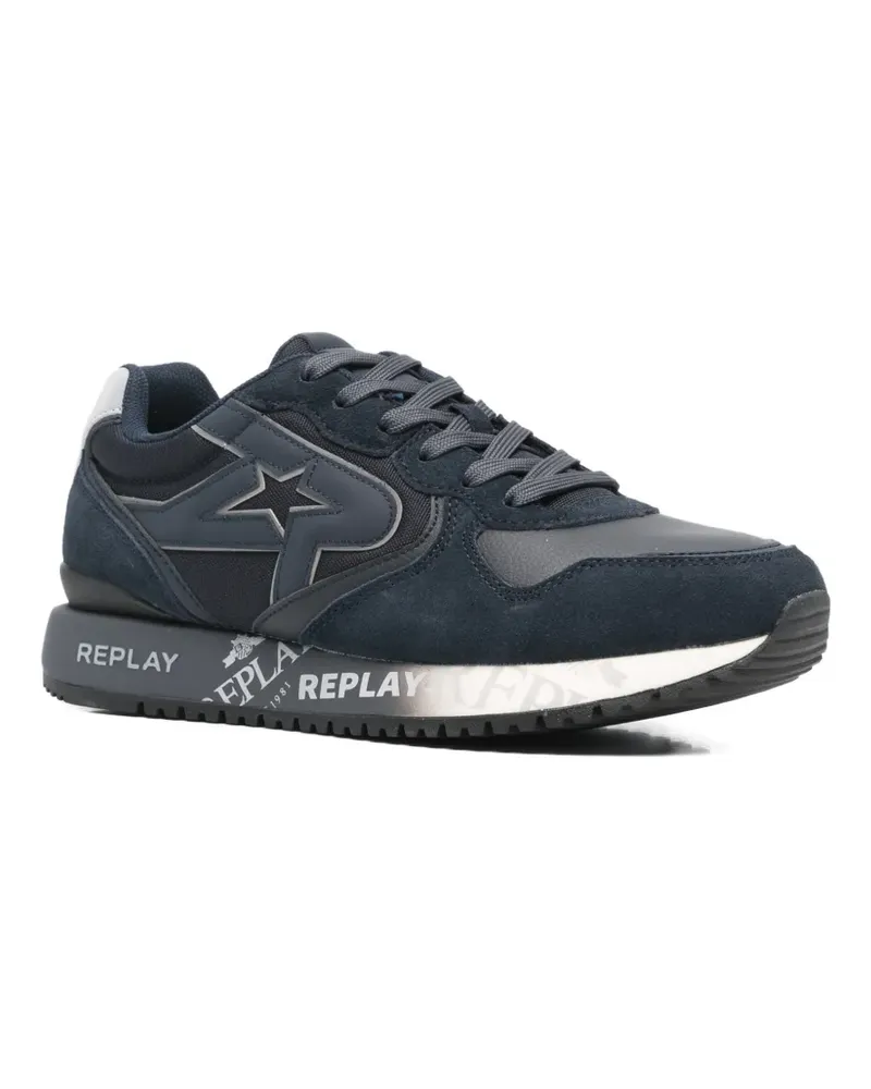 Replay logo-detail lace-up sneakers - Blau Blau