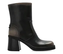 Stiefeletten mit Blockabsatz - Schwarz