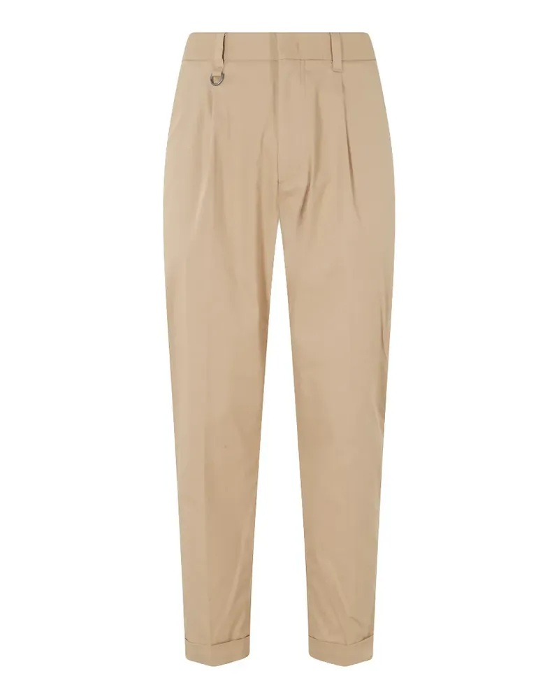 Paolo Pecora Milano pleated turn-up trousers - Nude Nude