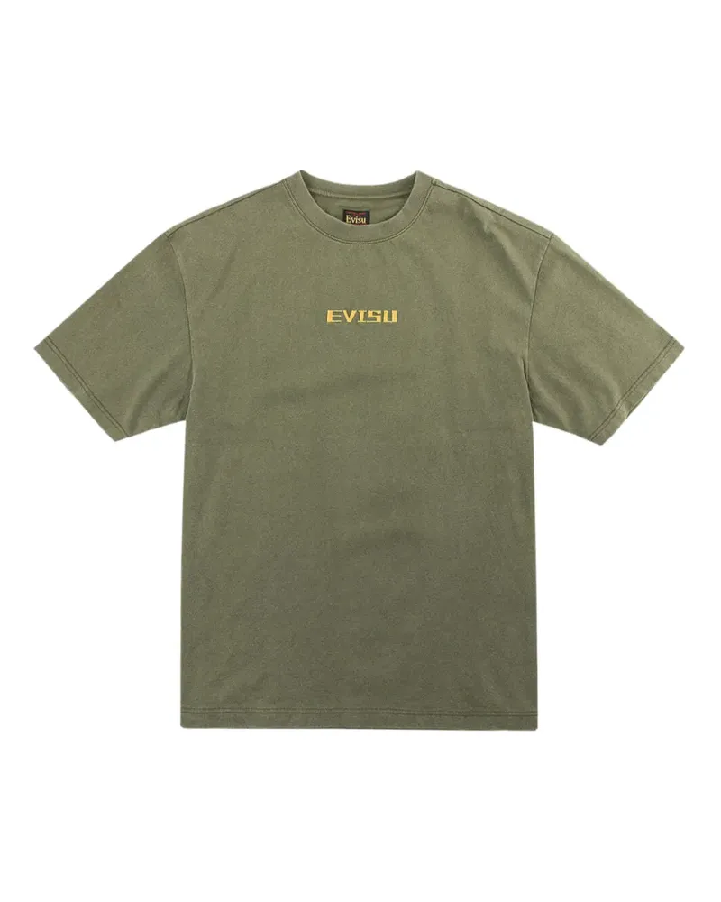 Evisu Seagull in Heart cotton T-shirt - Grün Grün