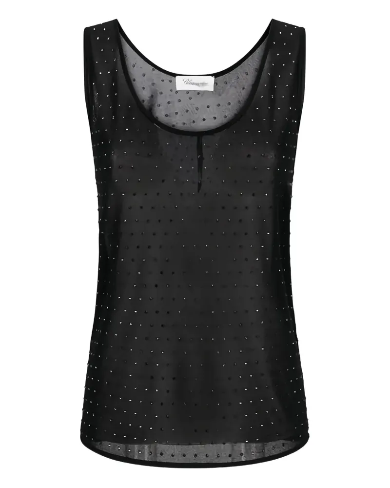 Blumarine Ärmelloses Top mit Kristallen - Schwarz Schwarz