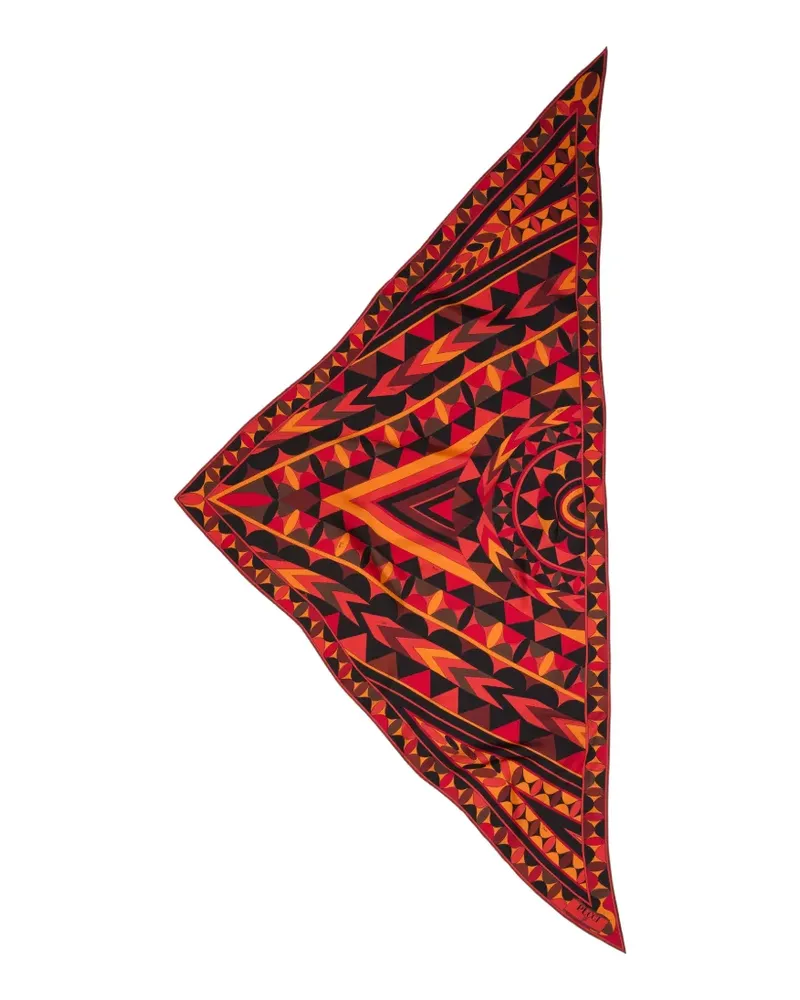 Emilio Pucci Manuba-print silk triangle scarf - Rot Rot