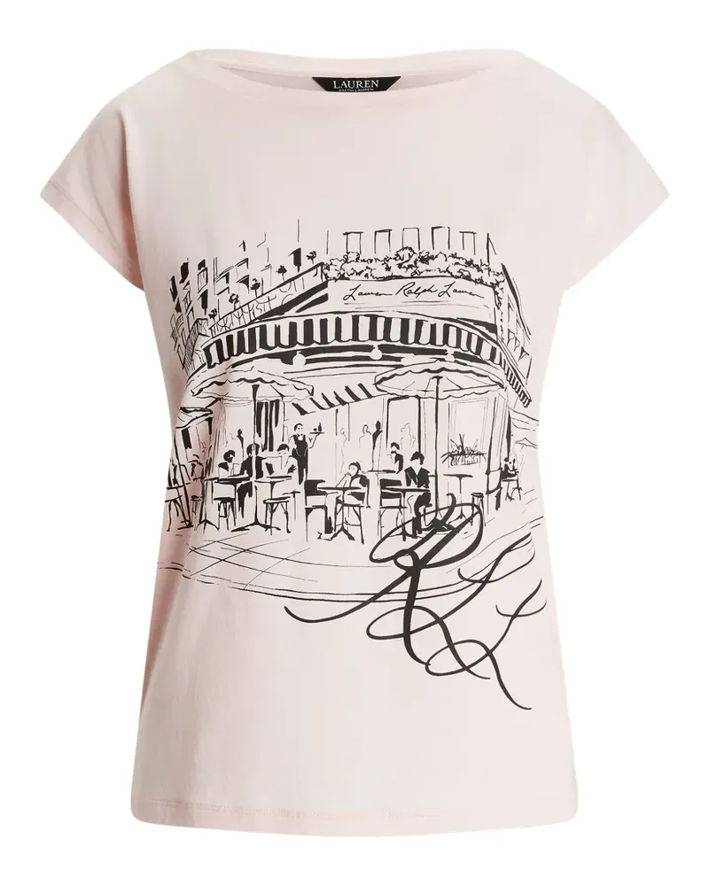 Ralph Lauren graphic-print boat-neck T-shirt - Rosa Rosa