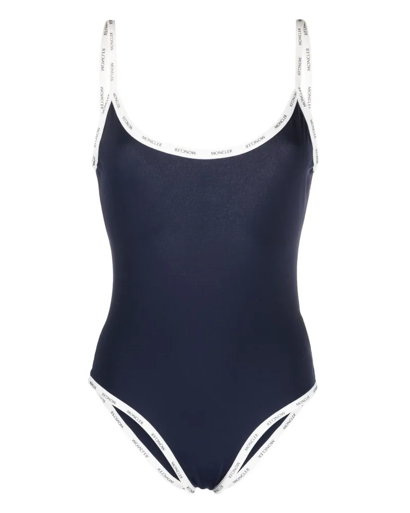 Moncler Badeanzug mit Logo-Streifen - Blau Blau