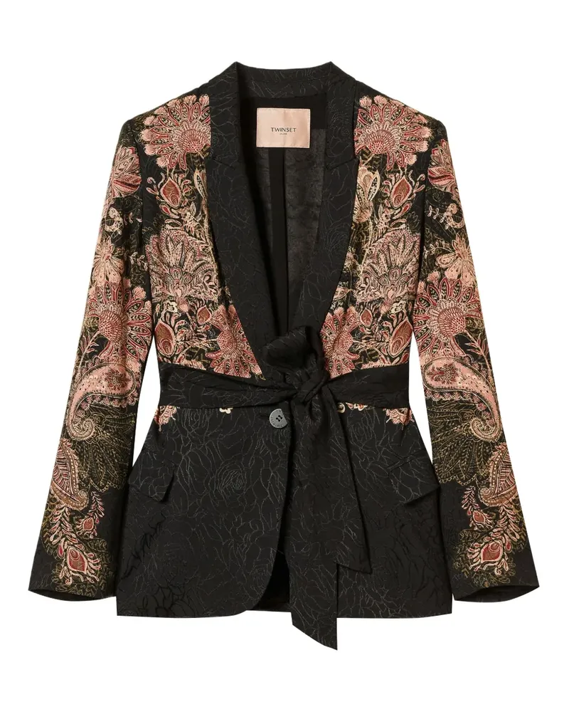 Twin-Set Blazer mit Paisley-Print - Schwarz Schwarz