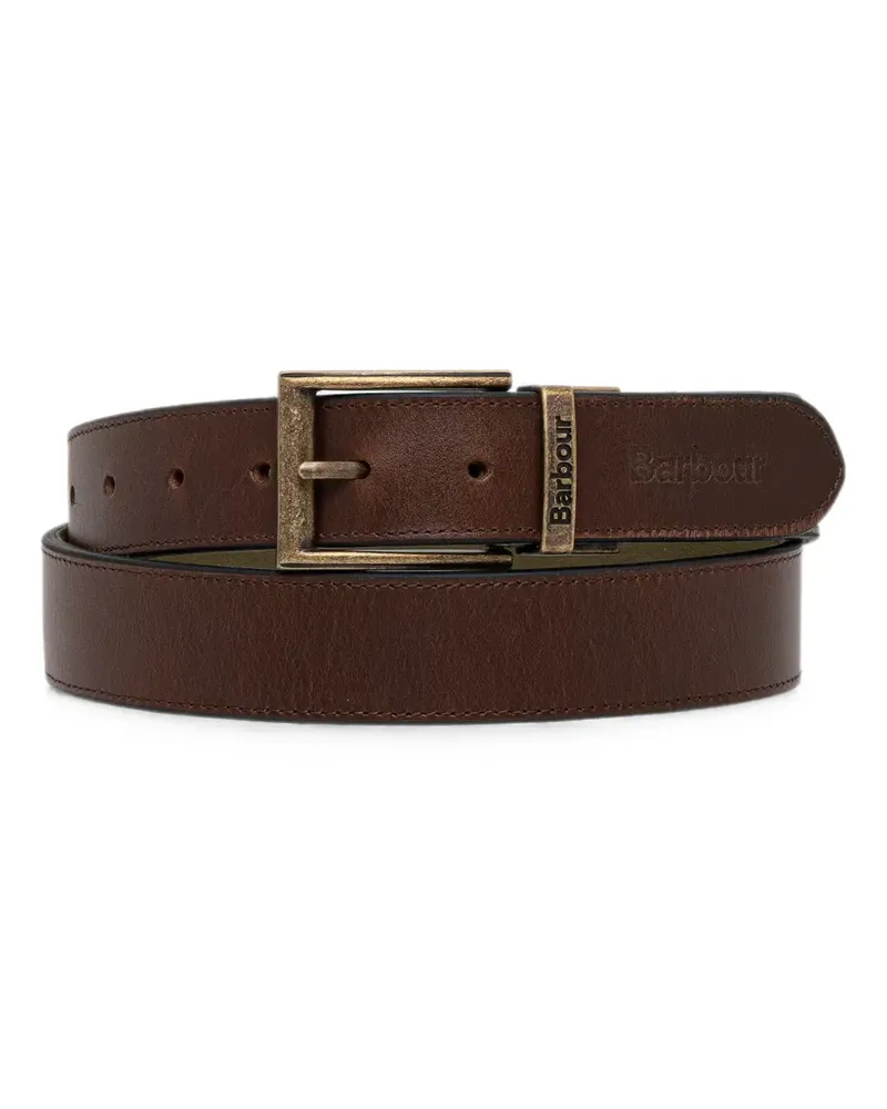 Barbour reversible leather logo-debossed belt - Braun Braun
