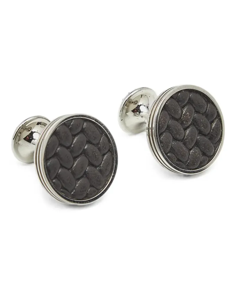 Montblanc Monograin leather-inlay cufflinks - Silber Silber