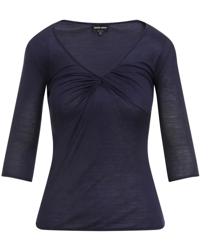 Giorgio Armani Gerafftes Oberteil - Blau Blau