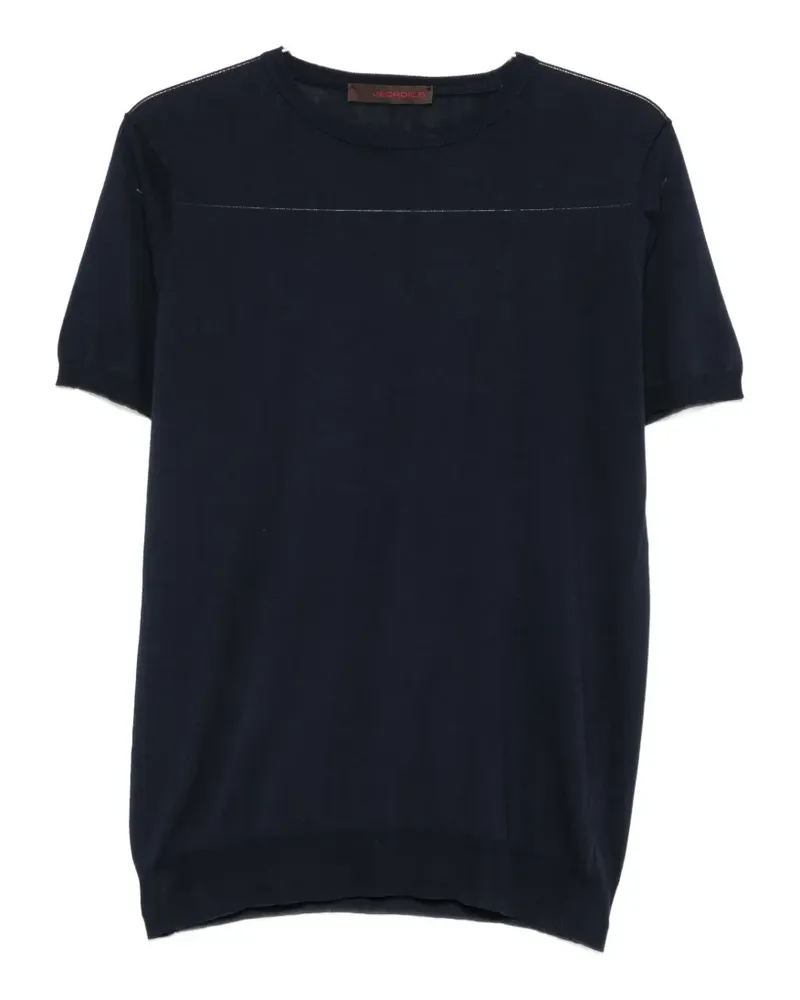 Jeordie's fine-knit short-sleeve cotton T-shirt - Blau Blau