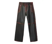 Lederhose mit Reißverschluss - Schwarz