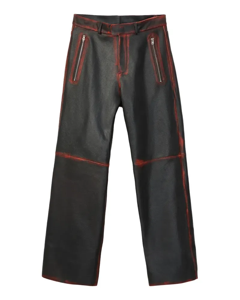 Camper Lederhose mit Reißverschluss - Schwarz Schwarz