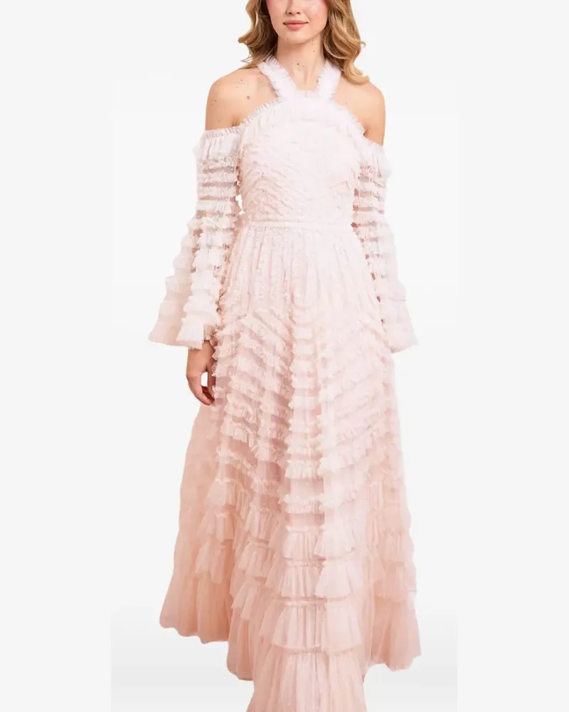 Needle & Thread ruffled-panel maxi dress - Rosa Rosa