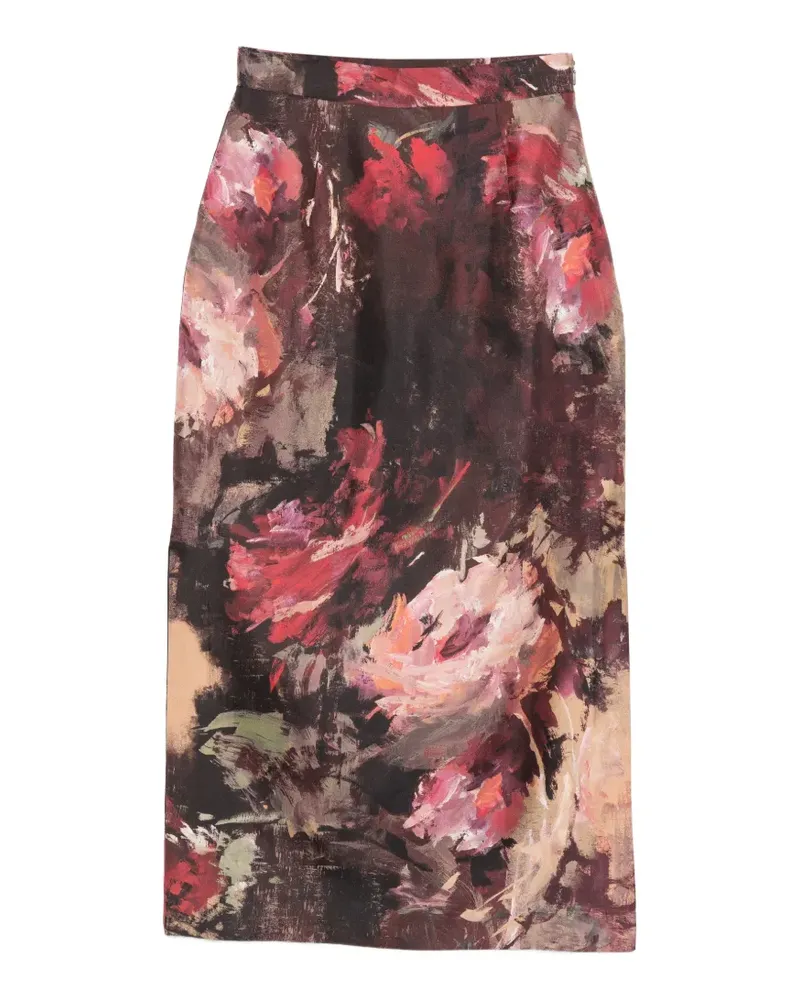 Antonio Marras floral-print midi skirt - Rot Rot
