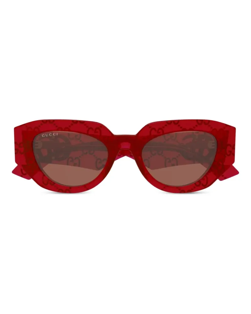 Gucci Sonnenbrille mit GG-Motiv - Rot Rot