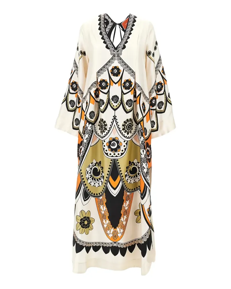 La DoubleJ Twin Flame graphic-print maxi dress - Nude Nude