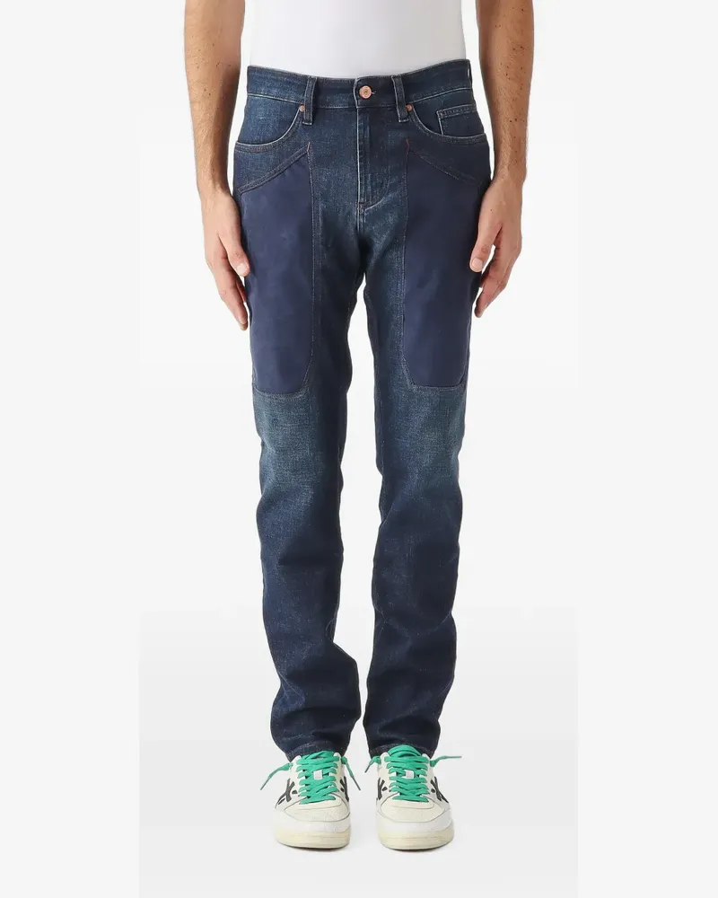 Jeckerson John contrast-patch slim-fit jeans - Blau Blau