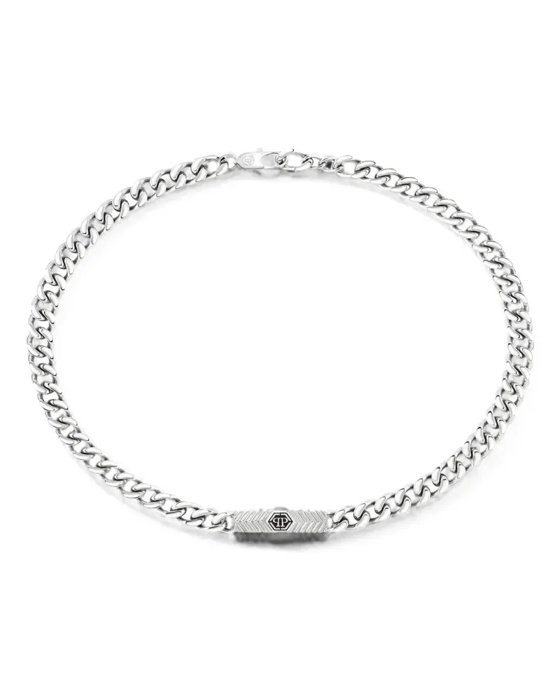 Philipp Plein Plein Tag Gourmette Halskette - Silber Silber