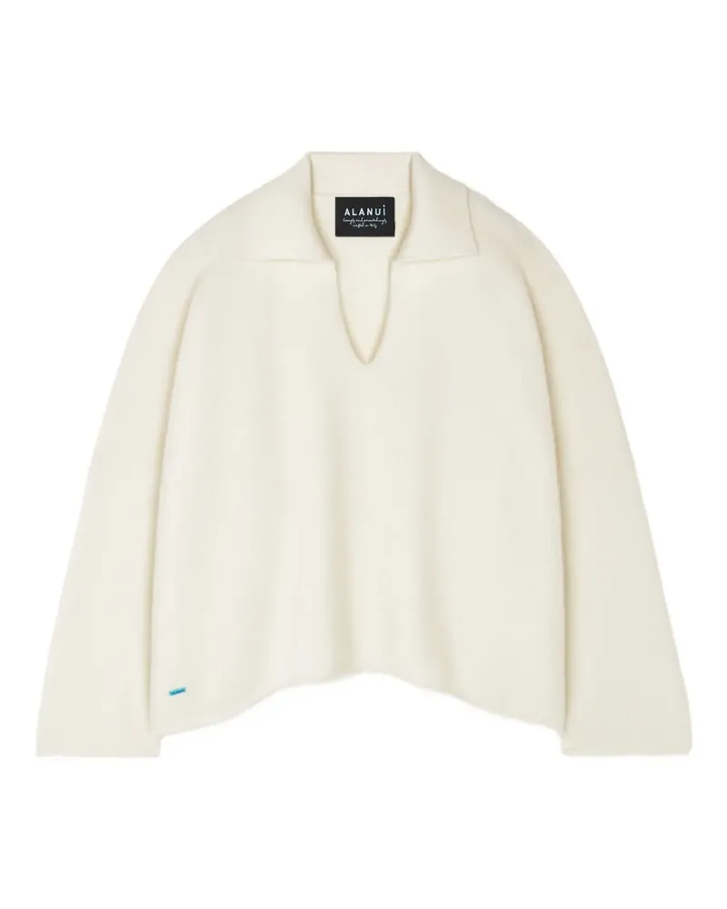 Alanui Gerippter Finest Pullover mit Poloshirtkragen - Weiß Weiß