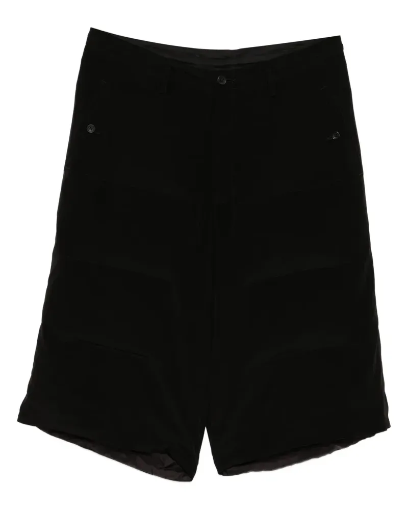 Yohji Yamamoto Wattierte Shorts - Schwarz Schwarz