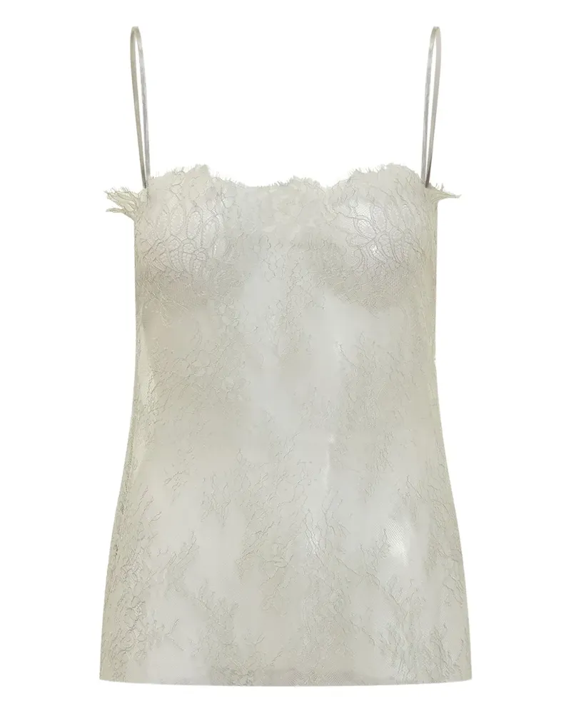 Alberta Ferretti Camisole-Top mit Spitzensaum - Weiß Weiß