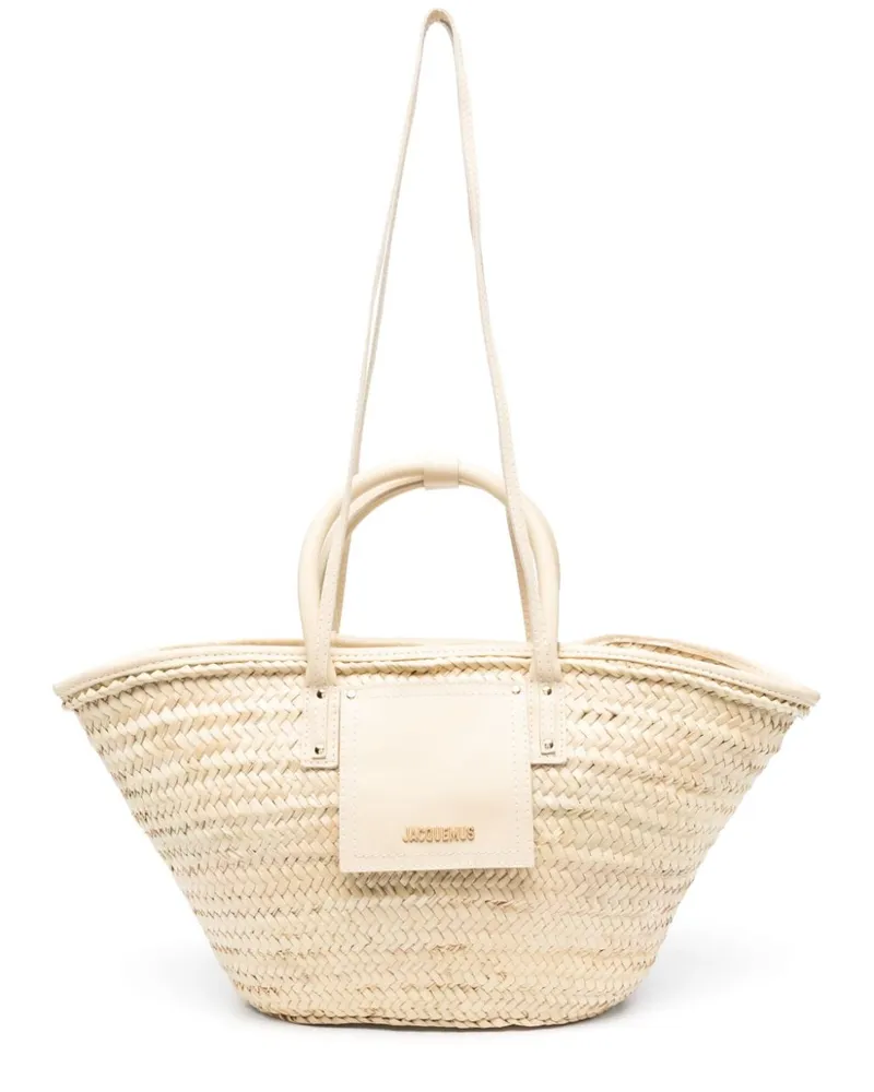 Jacquemus Le Panier Soli Shopper aus Raffiabast - Nude Nude
