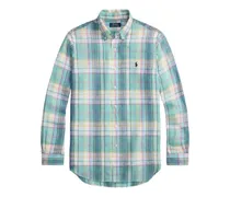 Kariertes Button-down-Hemd - Grün