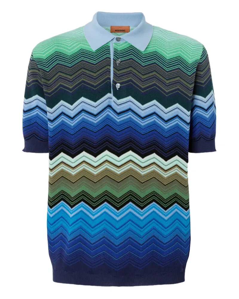 Missoni Poloshirt mit Zickzackmuster - Blau Blau