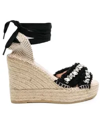 Manebí Gaia Espadrilles mit Kristallen Schwarz