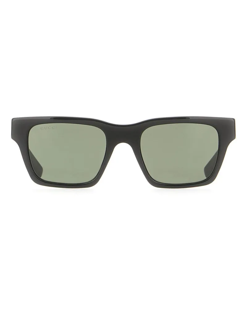 Gucci Sonnenbrille mit eckigem Gestell - Schwarz Schwarz