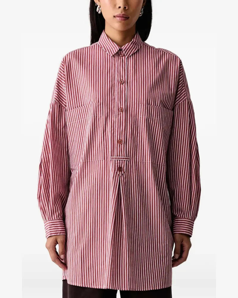 Sessùn Fontella striped button-down mini dress - Rot Rot