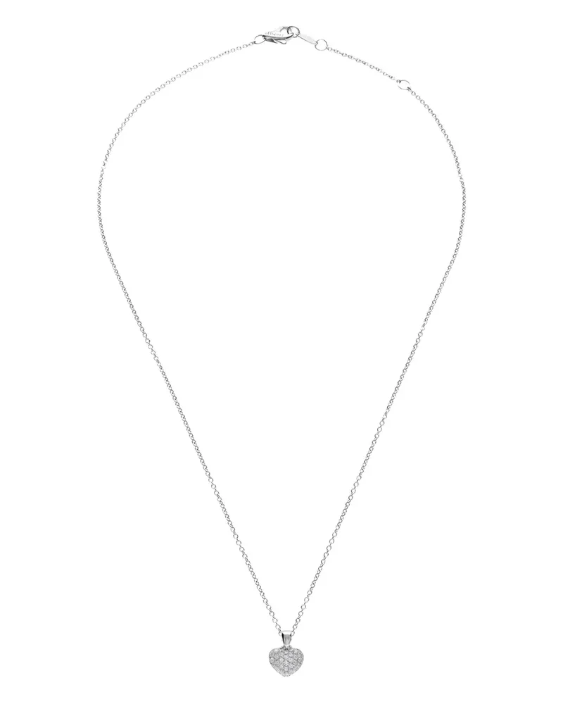 LEO PIZZO 18kt Amore Weißgoldhalskette mit Diamanten - Silber Silber
