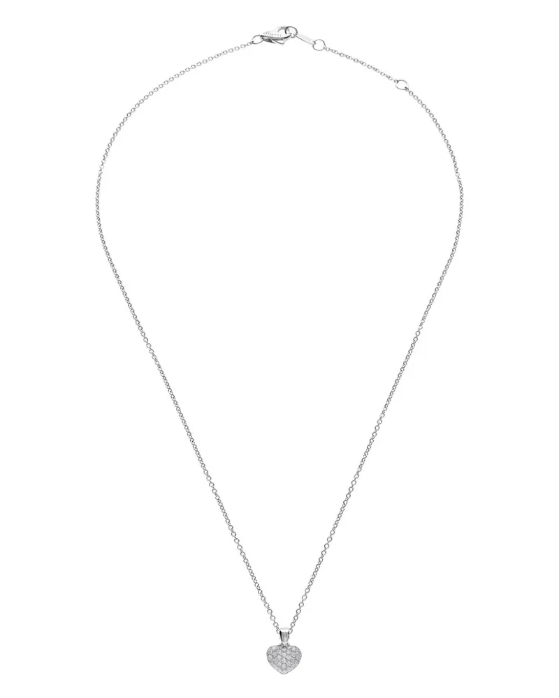 LEO PIZZO 18kt Amore Weißgoldhalskette mit Diamanten - Silber Silber