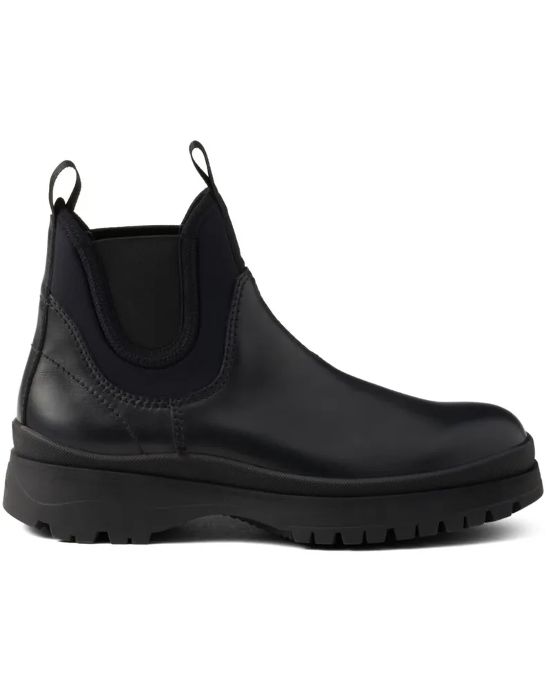 Prada Chelsea-Boots aus Leder - Schwarz Schwarz