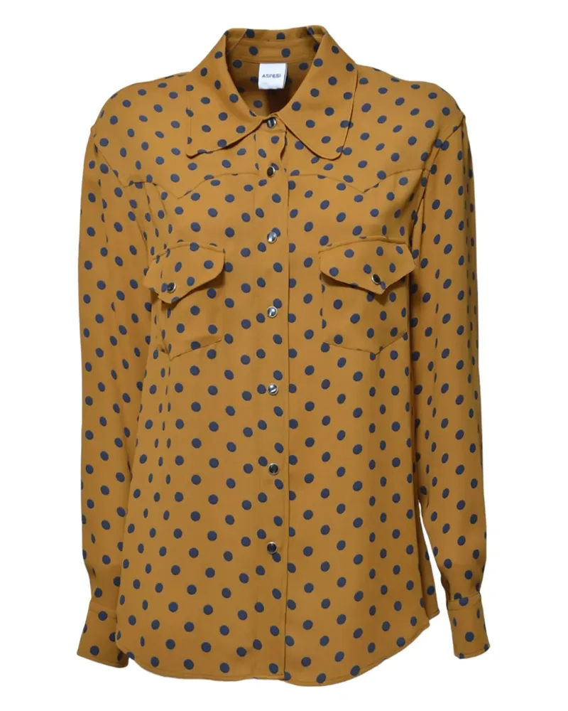 ASPESI Hemd mit Polka Dots - Braun Braun
